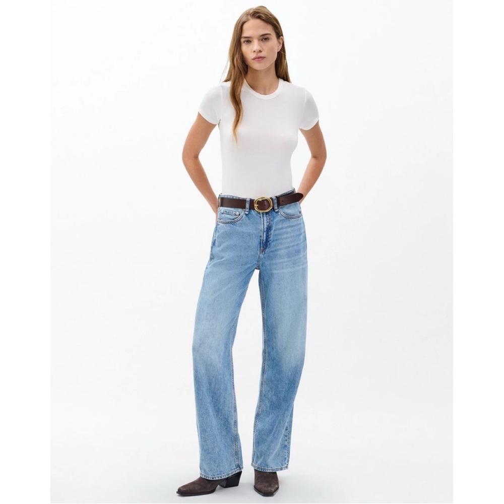 NWT Rag & Bone Logan Blue Featherlight Jeans size 28